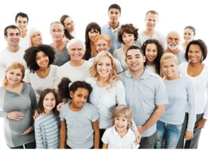 a large group of people are posing for a photo