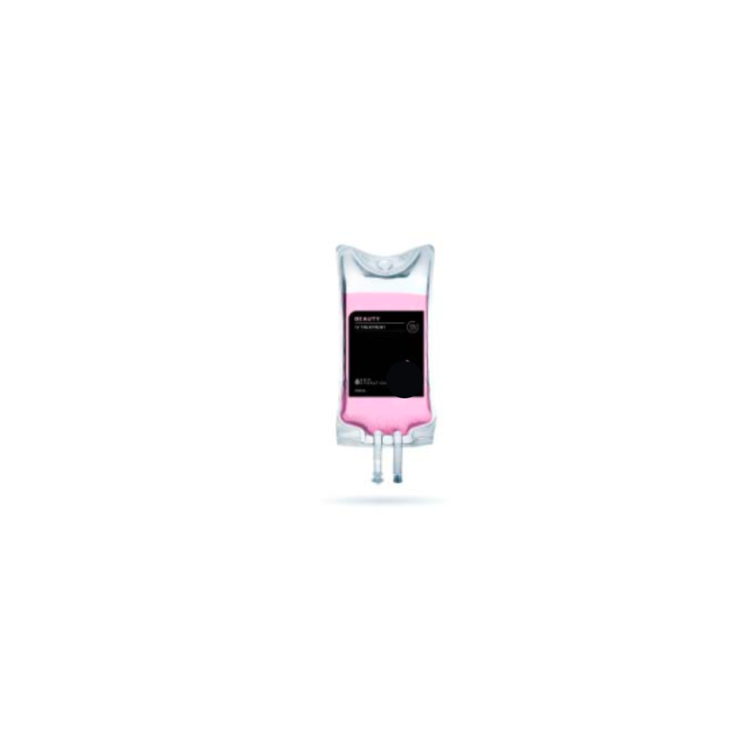 a pink and white object with a black screen